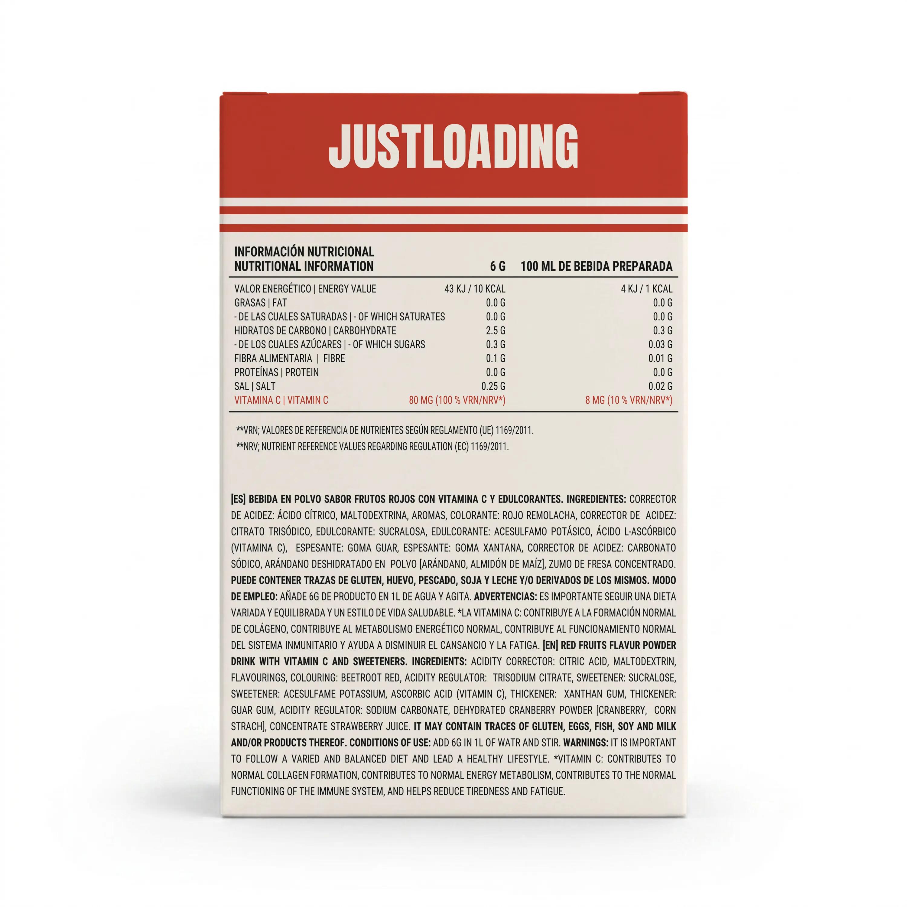 JUSTLOADING Saborizante frutos rojos 65g, 7x8 sticks 2/3