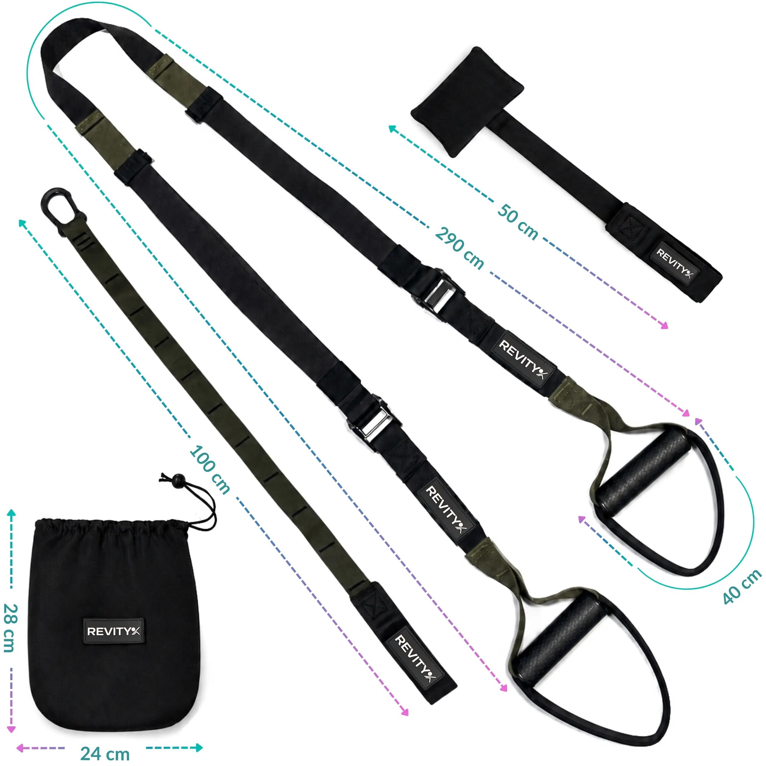 Correas - Bandas de Suspensión + bolsa & plan de ejercicios PDF, Gravity Trainer 4/11