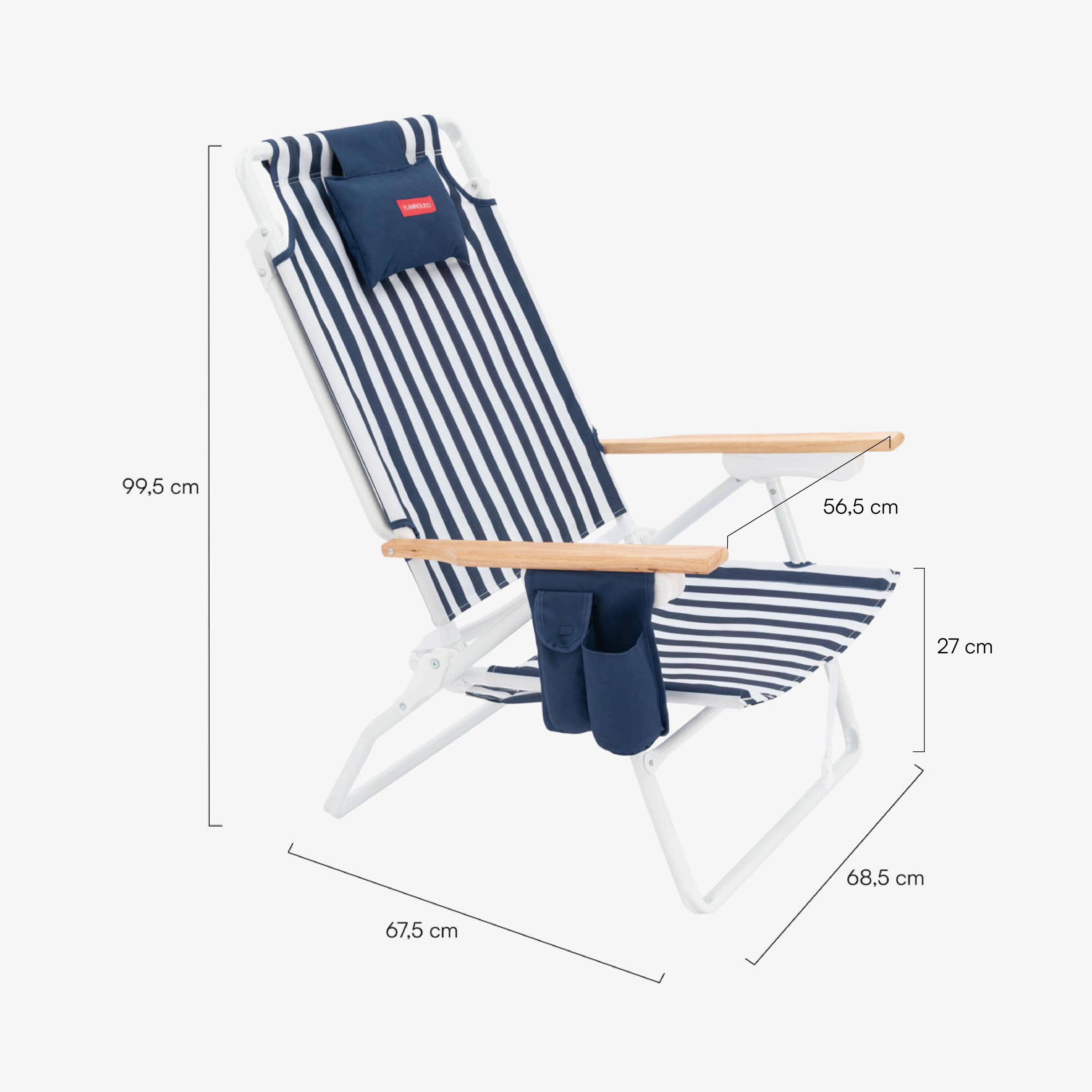 Flamingueo verstellbarer strandstuhl 5 positionen aluminium blau 8/8