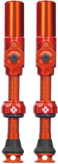 Tubeless Valves Big Bore Hybrid 75mm Orange