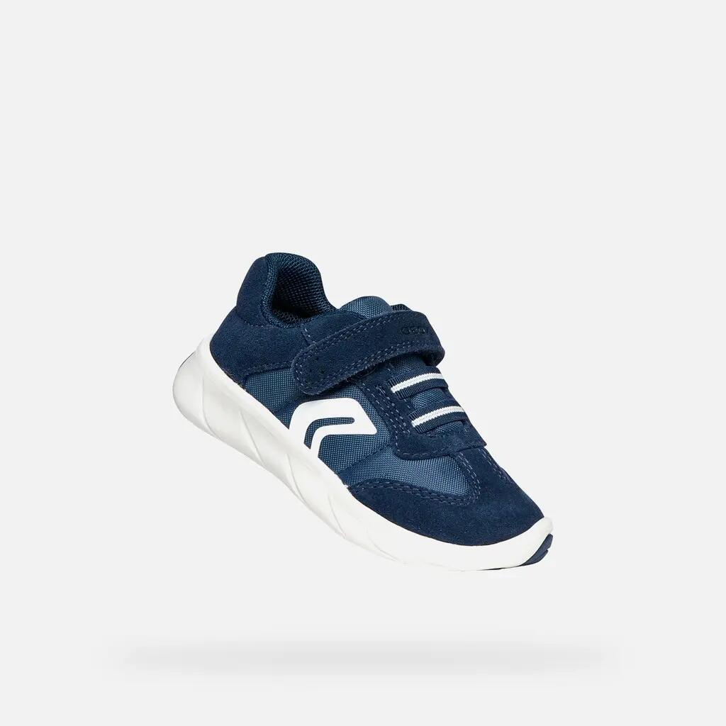 Baskets Bébé Garçon FOOT-RUN BABY BOY Bleu Marine Clair/Blanc 6/7
