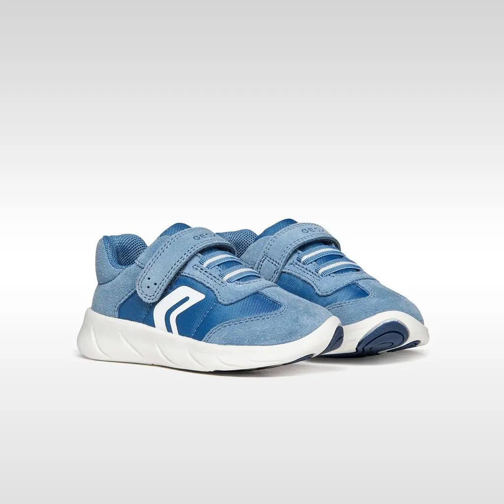 Baskets Bébé Garçon B FOOT-RUN BOY Bleu Ciel Foncé/Blanc 3/7