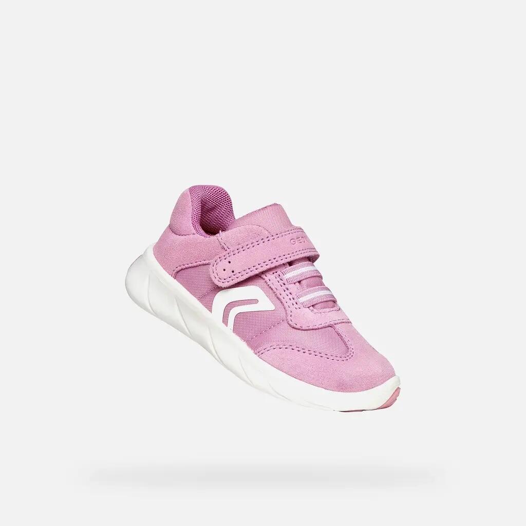 Baskets Bébé Fille FOOT-RUN BABY GIRL Rose Foncé/Blanc 6/7
