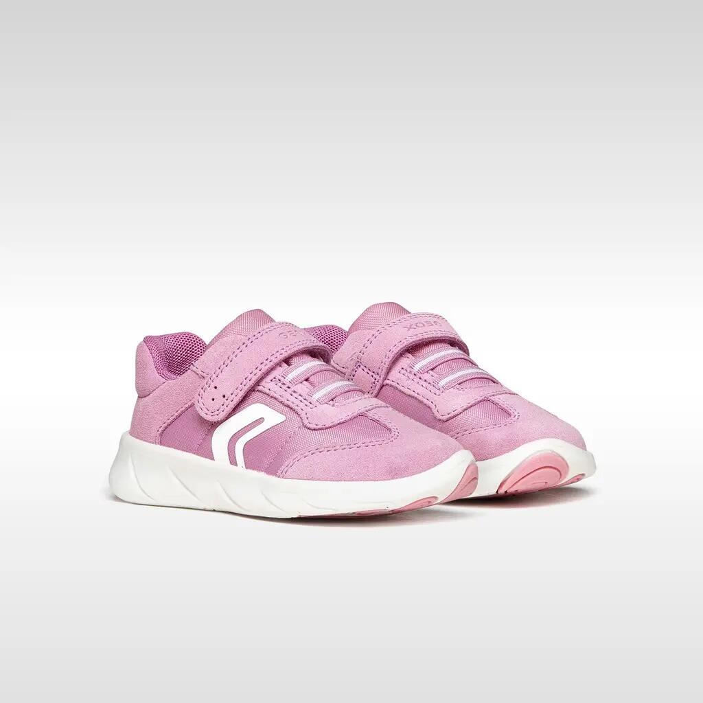Baskets Bébé Fille FOOT-RUN BABY GIRL Rose Foncé/Blanc 3/7