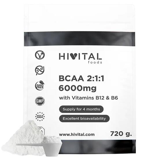 BCAA 2:1:1 6 000 mg | 720 grammes de poudre végétalienne