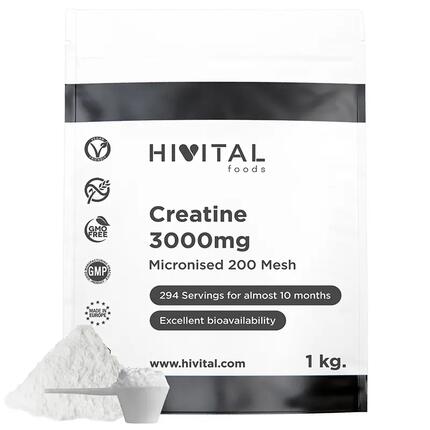 Créatine 3000 mg | 1 kg de poudre végétalienne