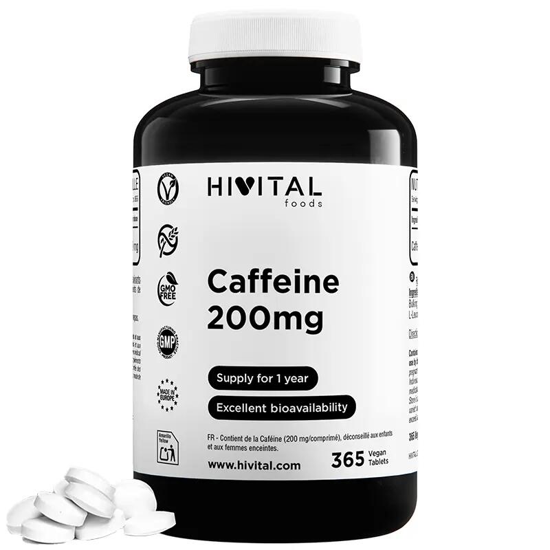 Caffeine Anhydrous pure 200mg | 365 vegan tablets