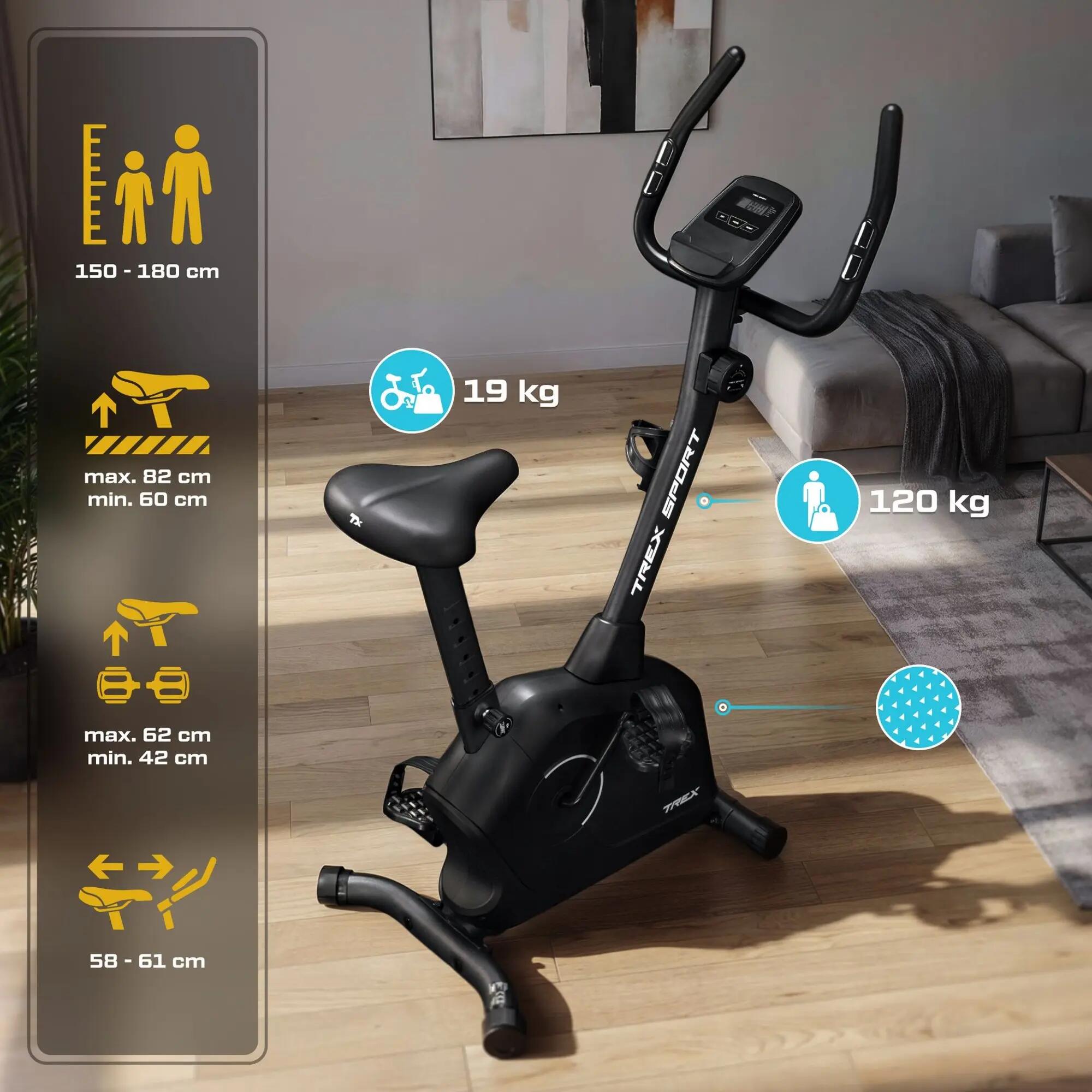 Bicicleta estática magnética Trex Sport RIGON TX-380MB negra 7/7