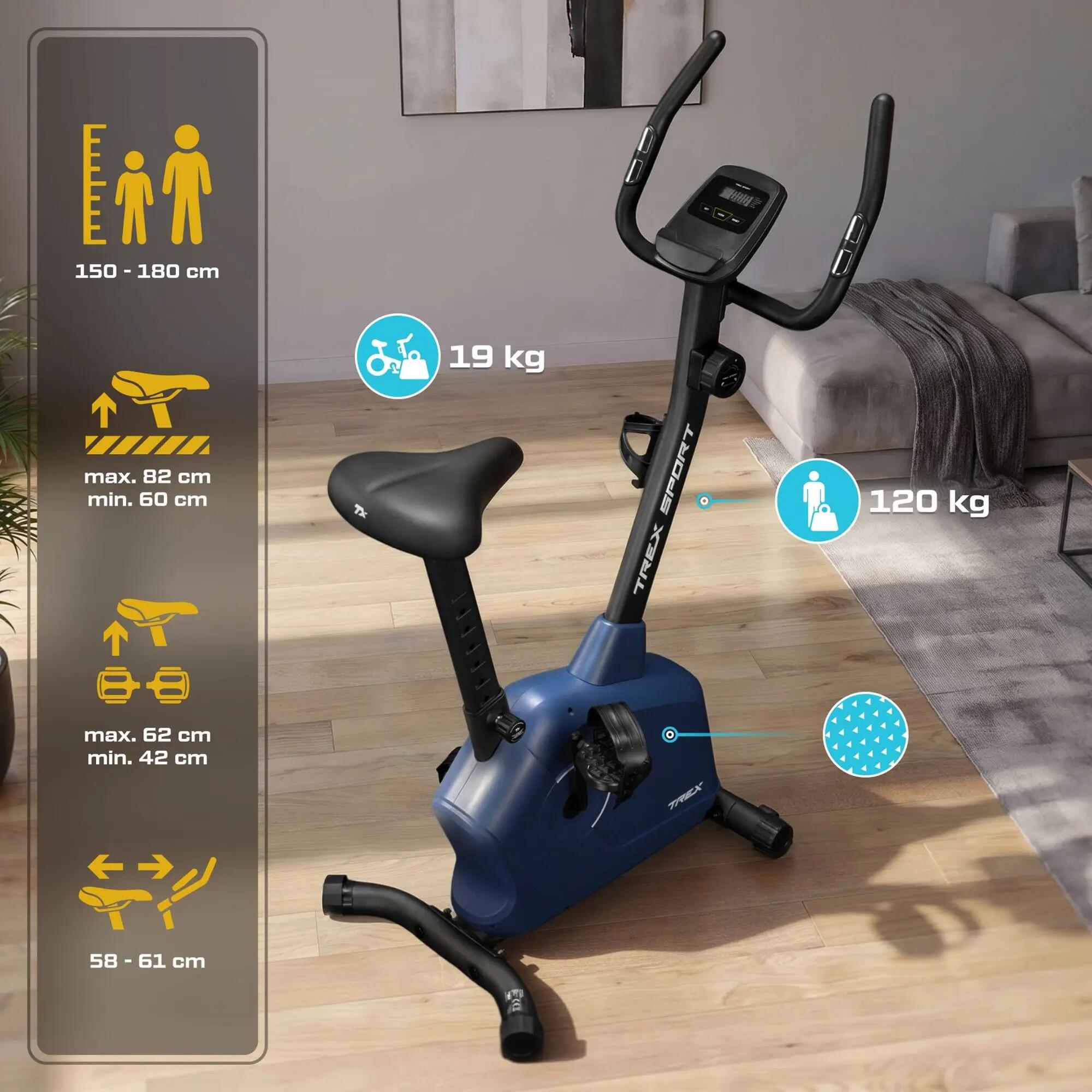 Bicicleta estática magnética Trex Sport RIGON TX-380MB azul marino 7/7