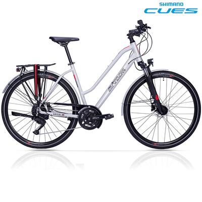 28" trekkingfiets voor dames tr.2845l 2 x 9 versnellingen shimano cues