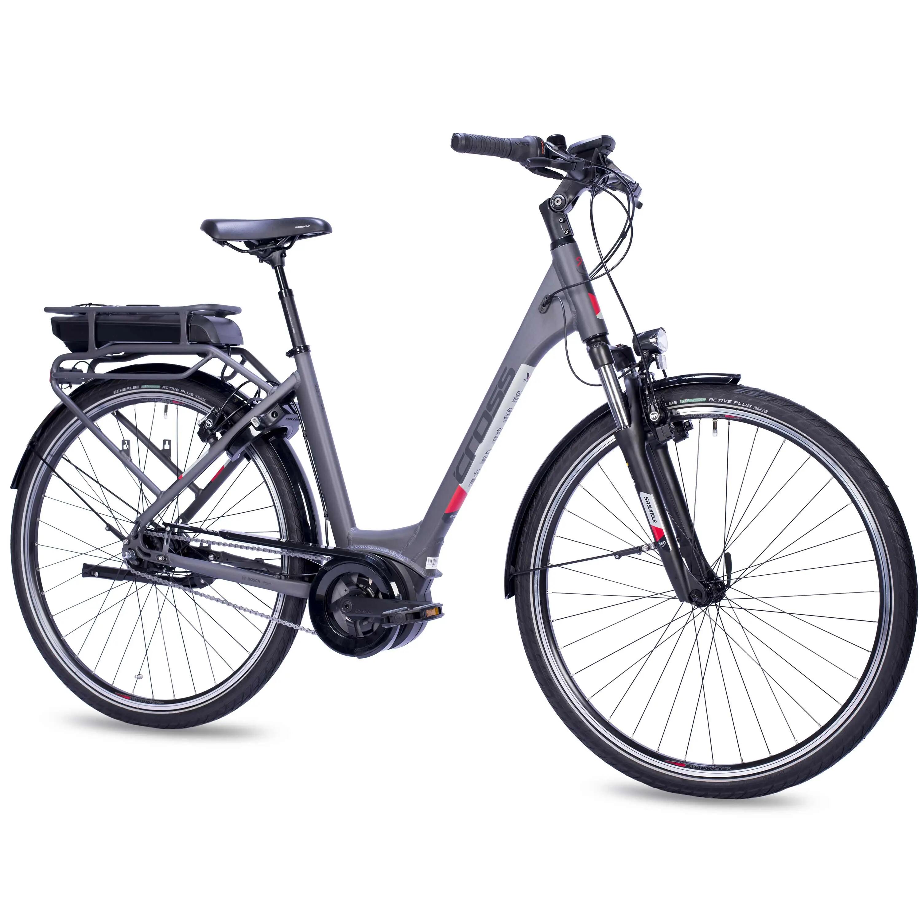 28" E-Bike City Fahrrad V-Tron RACK BOSCH ACTIVE LINE 400 Wh 7 GANG SHIMANO 2/3