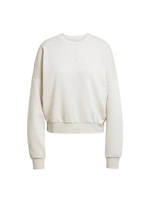 Dames - sweatshirt - adidas essentials - los model, kleine logo - beige/wit