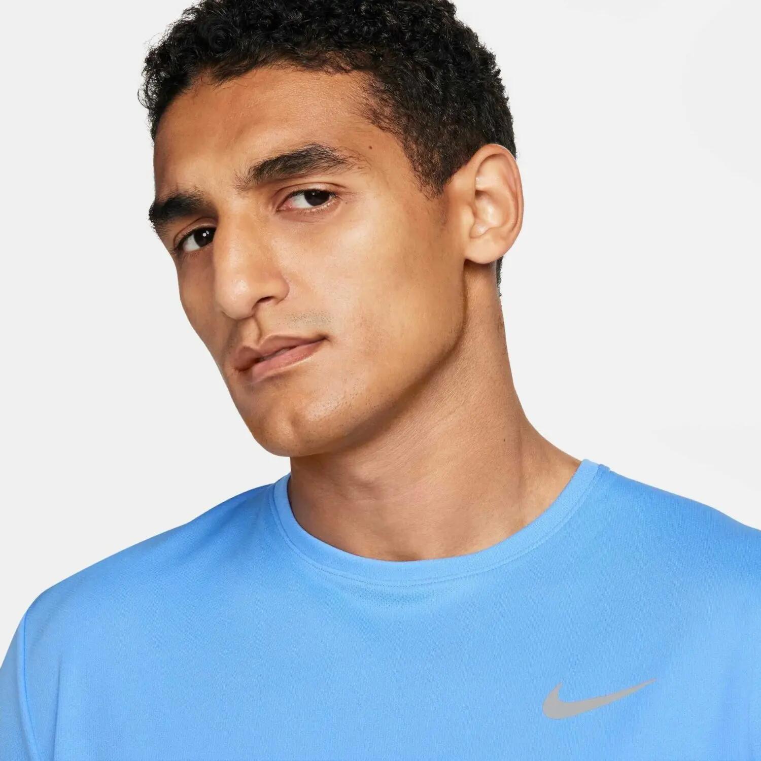 Camiseta Hombre Nike Miler Azul 3/4