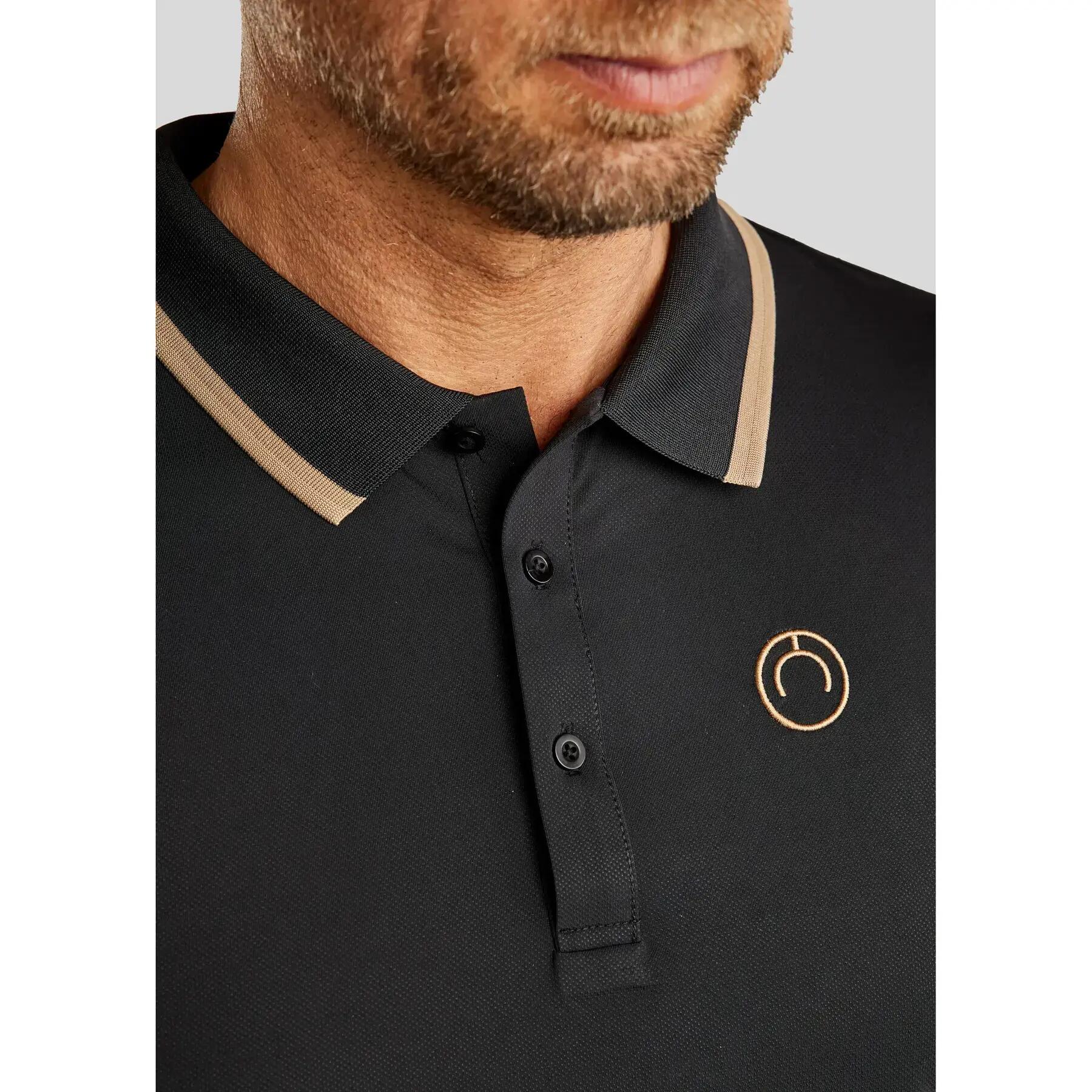 Koszulka polo do jazdy konnej Montar MoDrake Contrast Rib and Logo 4/5