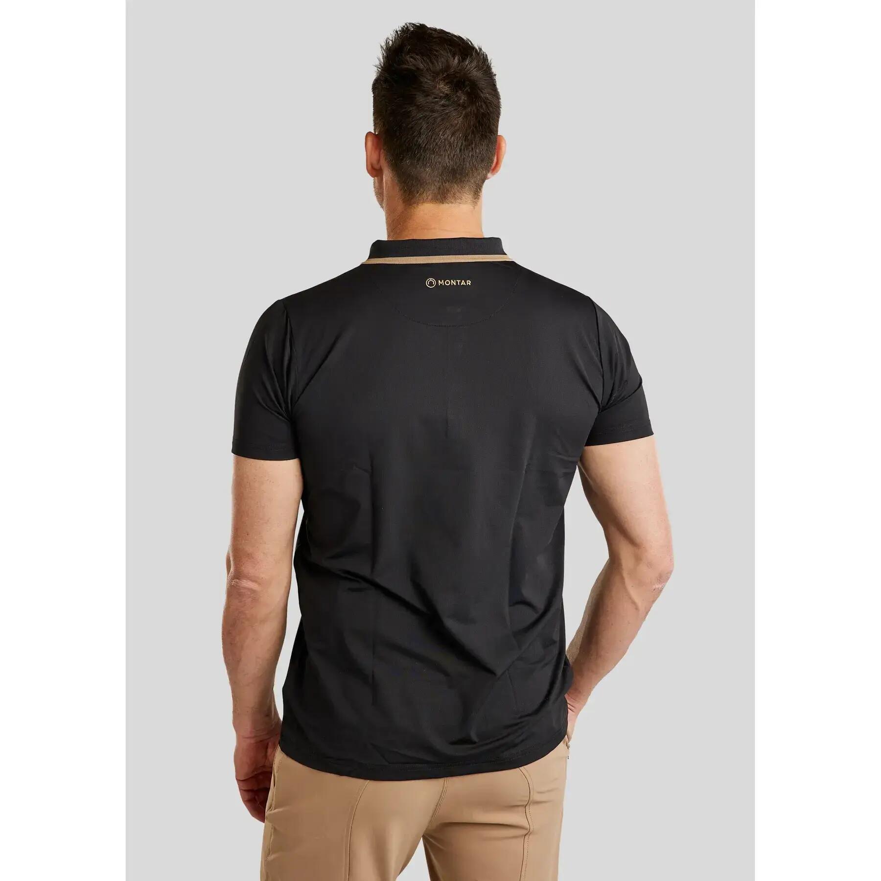 Koszulka polo do jazdy konnej Montar MoDrake Contrast Rib and Logo 3/5