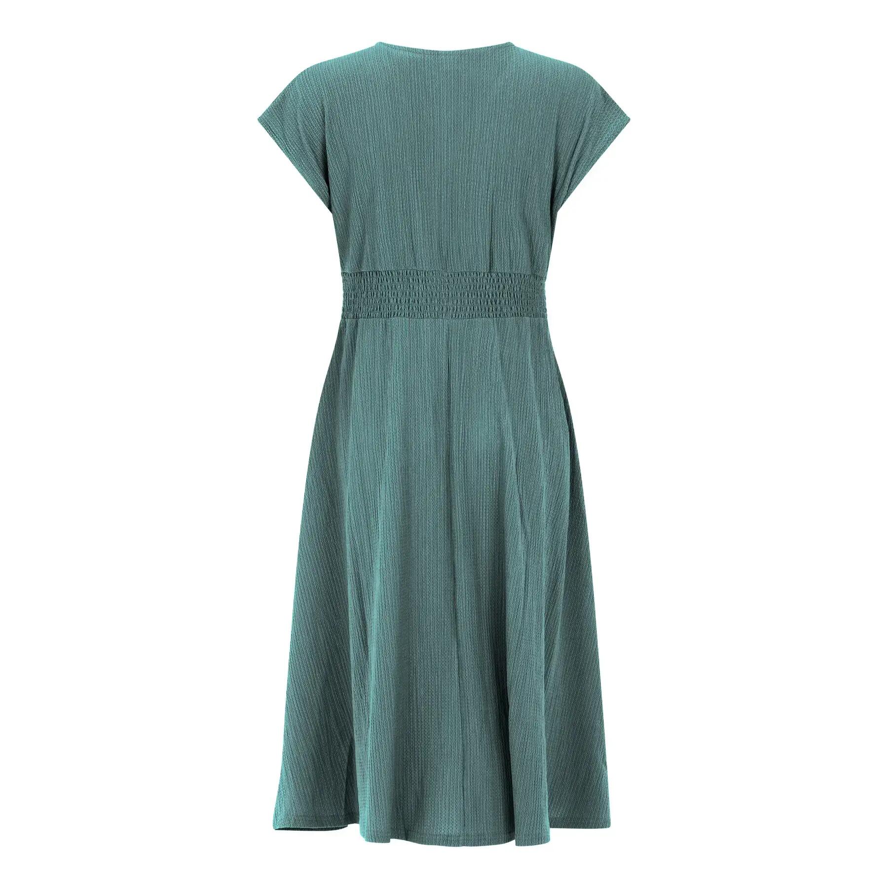 Vestido playa - Mujer - Escote V, manga corta - prtnadia - Verde 2/2
