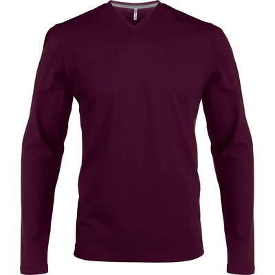 T-shirt kariban col v manches longues