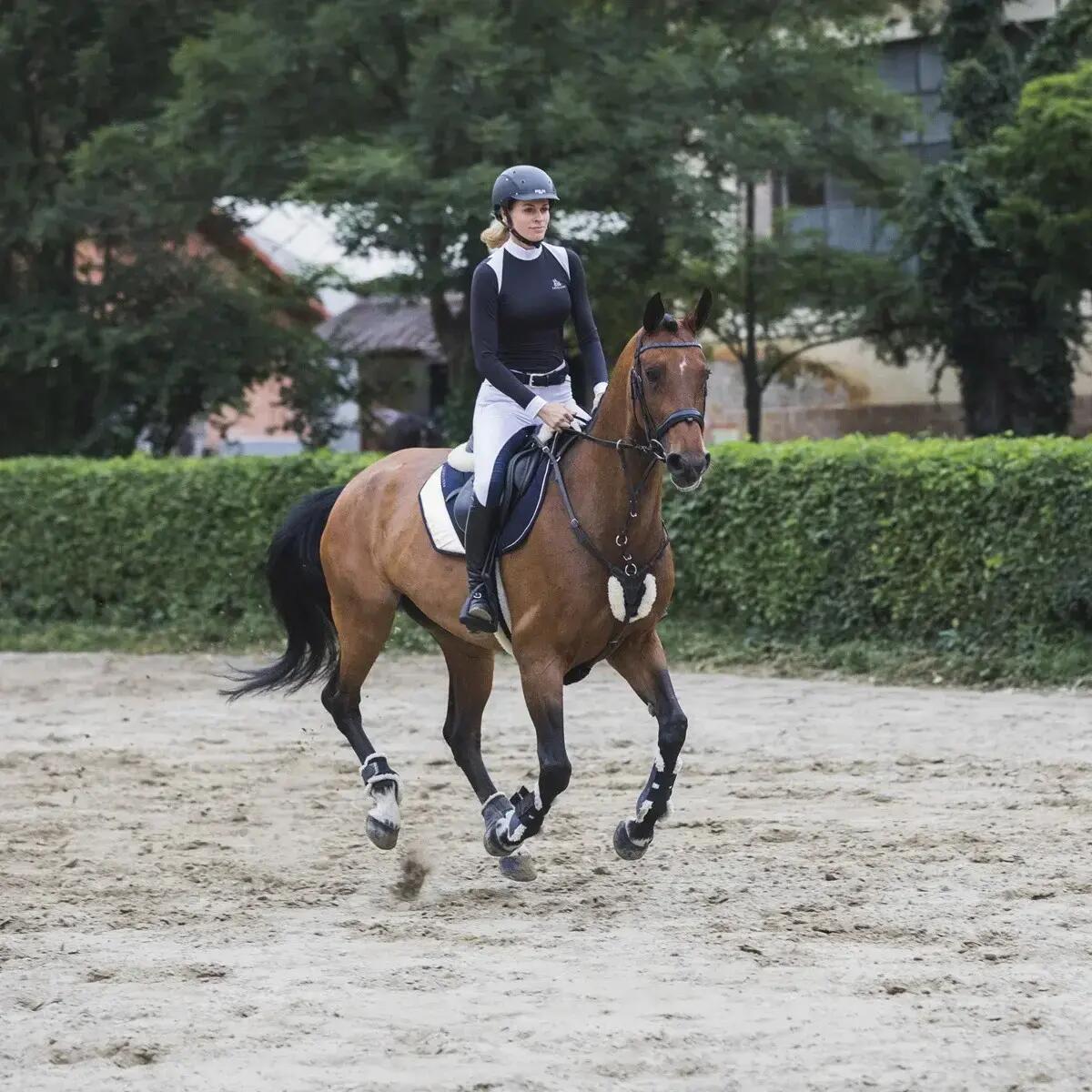 Polo técnico de competição manga longa mulher Cavalliera Black Jack 4/4