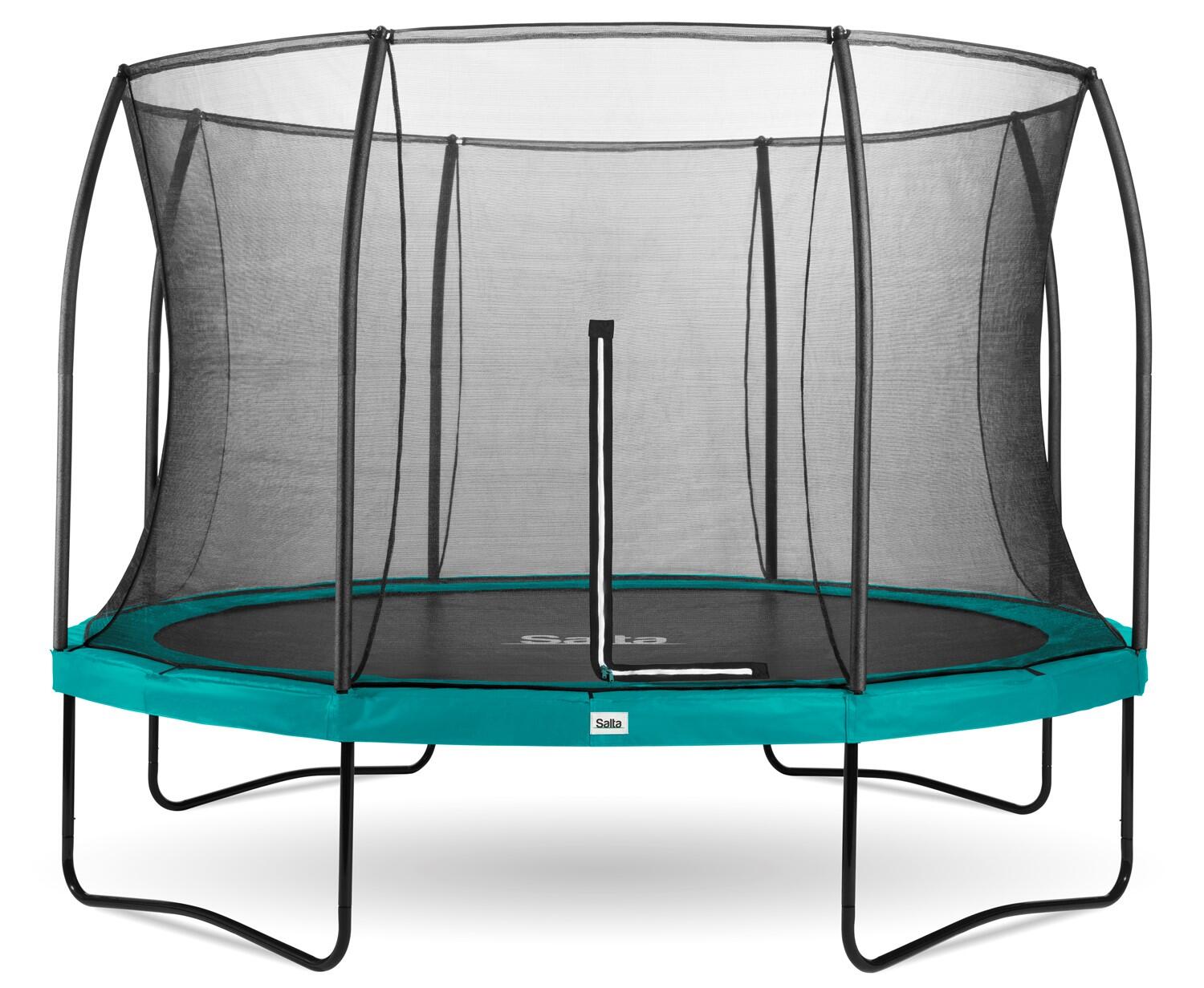 14ft Salta Green Round Comfort Edition Trampoline with Enclosure 1/7