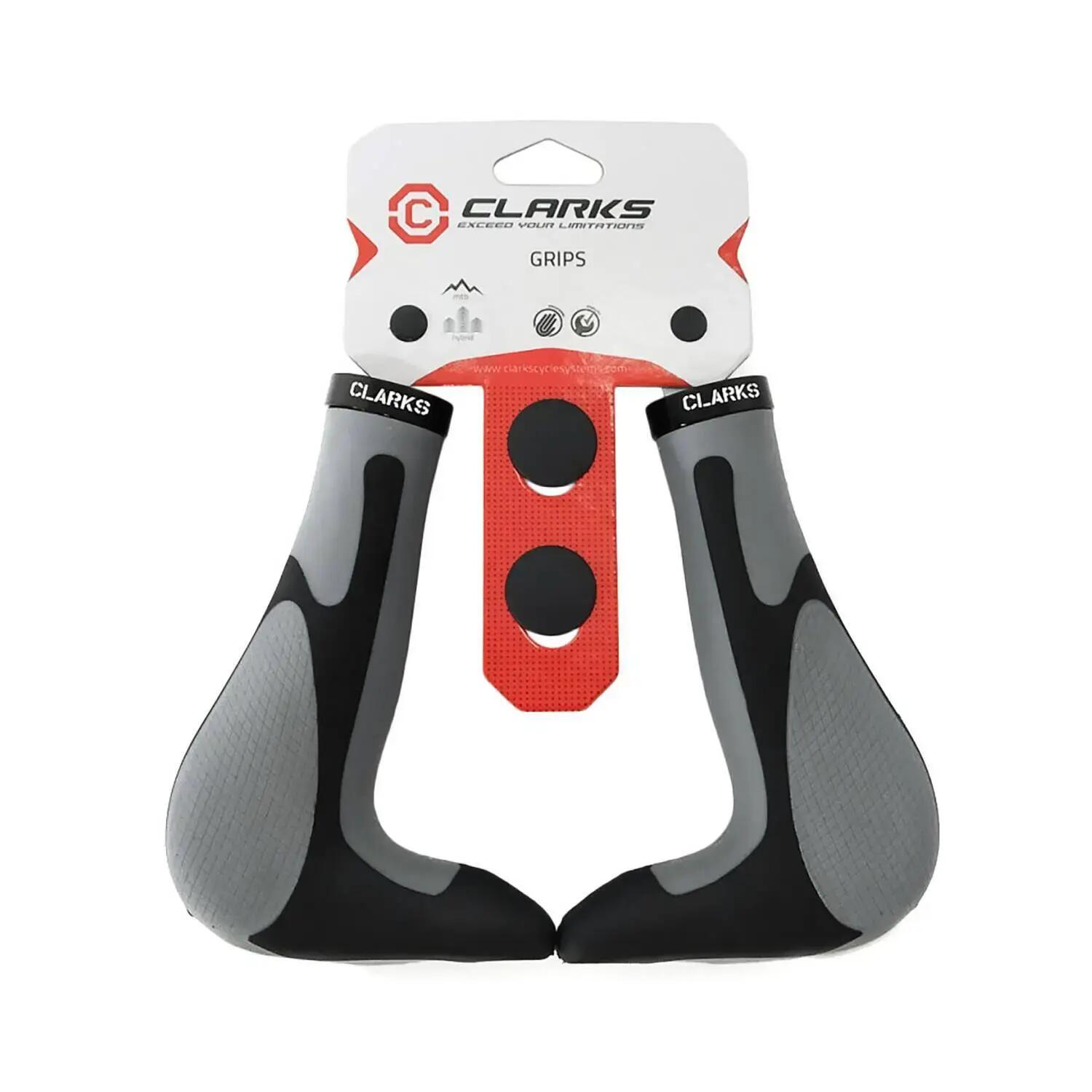 Poignées vélo ergonomiques en caoutchouc et aluminium avec pince Clarks Cycle Sy 2/2