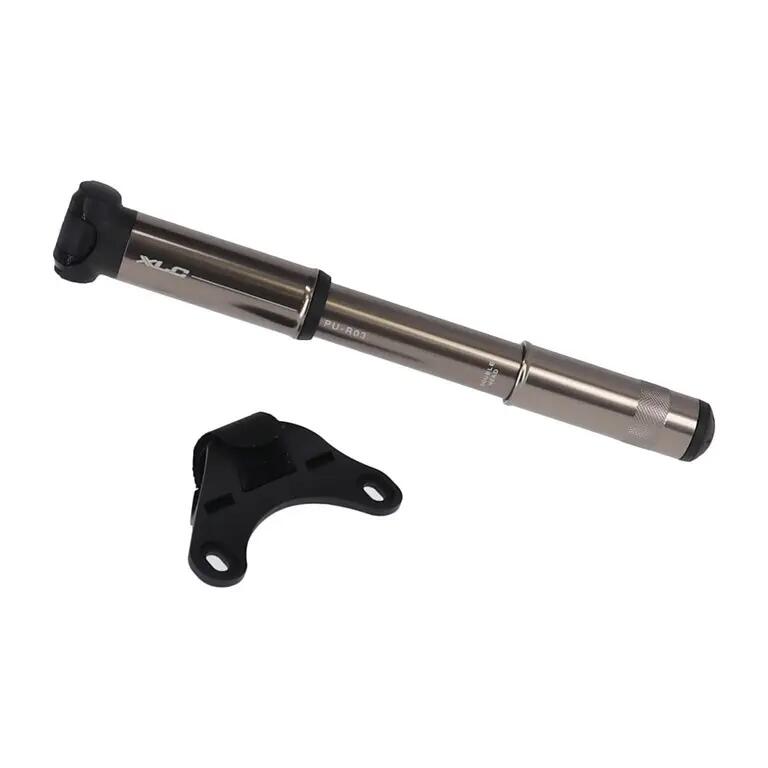XLC Minipumpe Race PU-R03 7 bar, silber/bronze 220mm Alu, Dualkopf 4/7
