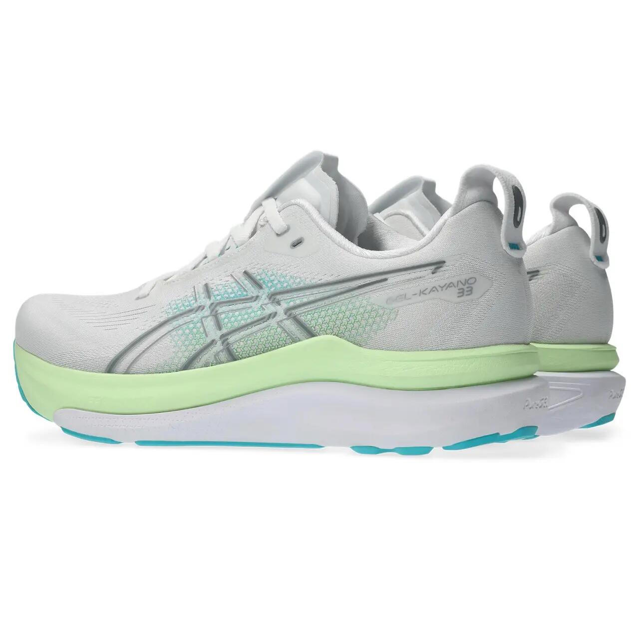 Asics Gel-Kayano 33 Scarpe Running Bianco/Verde/Blu Uomo 3/4