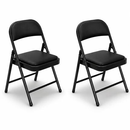 Chaise pliante rembourrée en acier noir