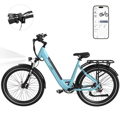 Elektrische fiets e-bike, volwassenen rcb-g6, 27,5 inch, koppelsensor, app & nfc