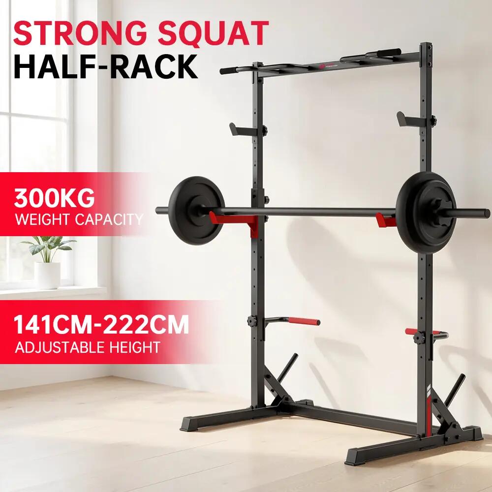 Krachttraining Half Rack Optrekstang Veiligheidsarmen 300kg 2/7