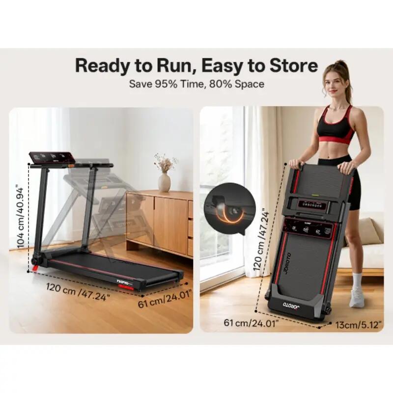 Tapis roulant pieghevole 2,5CV, inclinazione 8°, 12 km/h portata 130kg con l'app 12/14