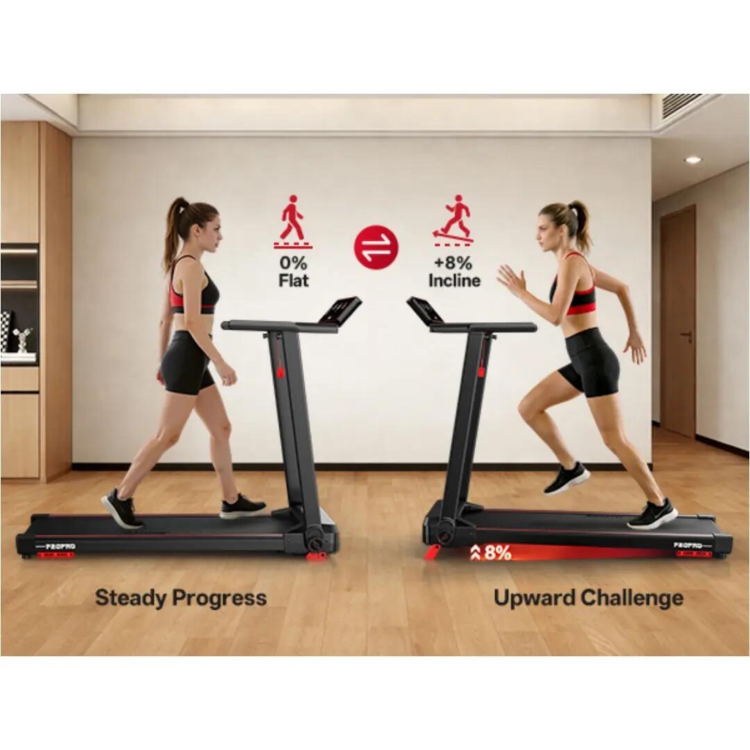 Tapis roulant pieghevole 2,5CV, inclinazione 8°, 12 km/h portata 130kg con l'app 11/14