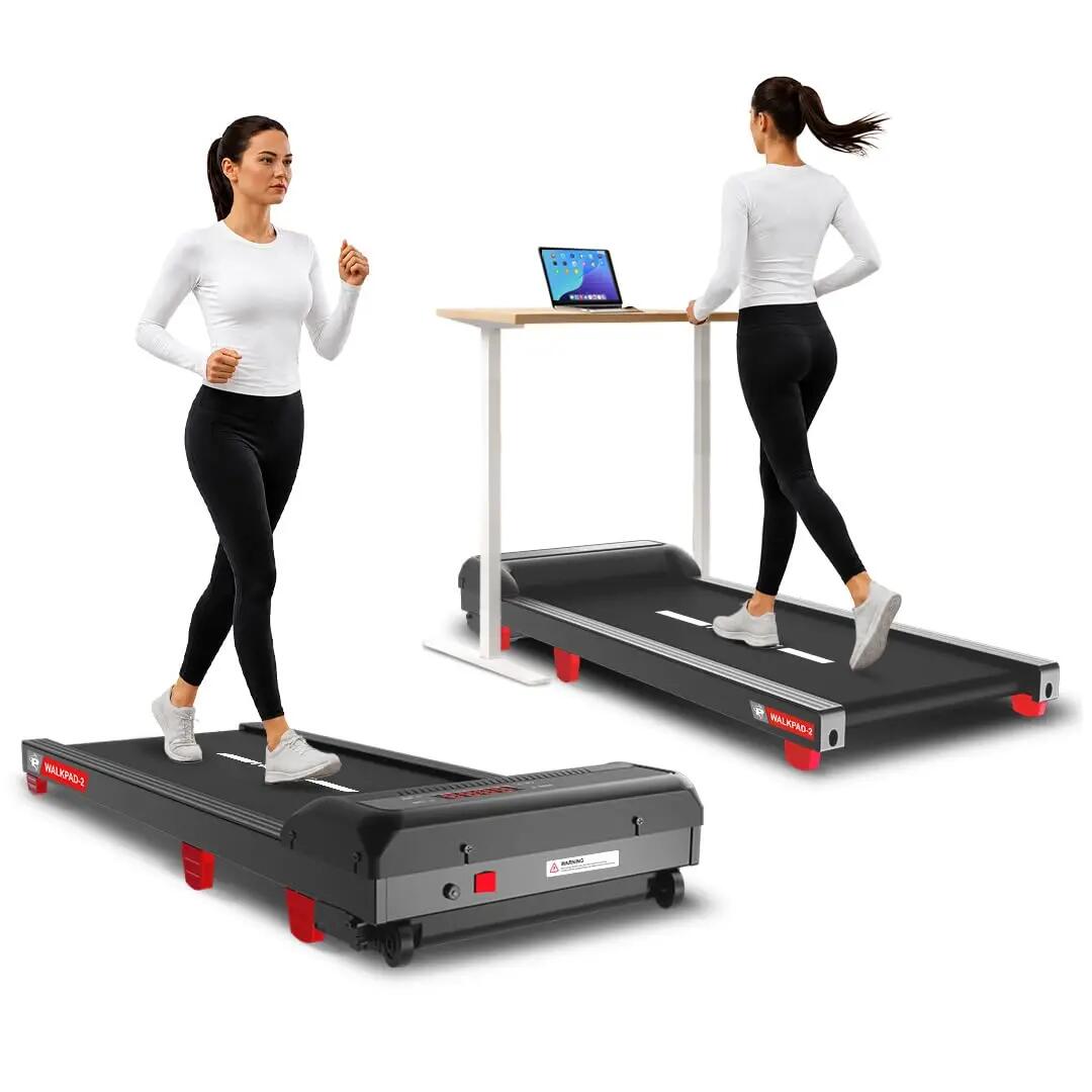 Powermax Fitness Walkpad-2 Under-Desk Treadmill for Home Use, 4.0 HP Motor, 2% Manual Incline, 130kg Weight Capacity -  1