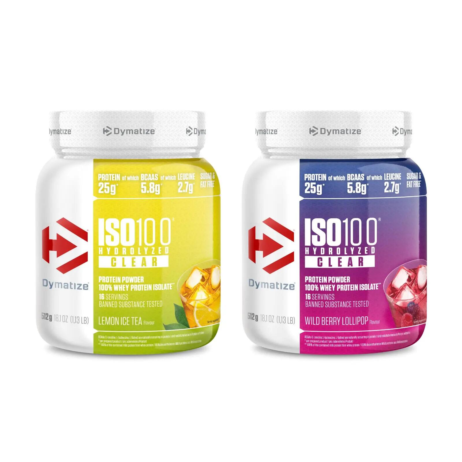 2er-Set ISO 100 Hydrolyzed Clear Whey Protein Lemon Ice Tea & Lollipop 1/6