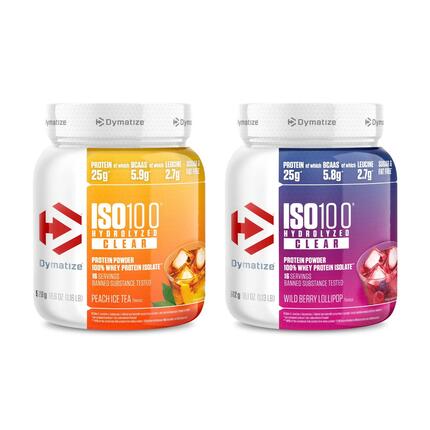 2er-Set ISO 100 Hydrolyzed Clear Whey Protein Peach Ice Tea & Lollipop