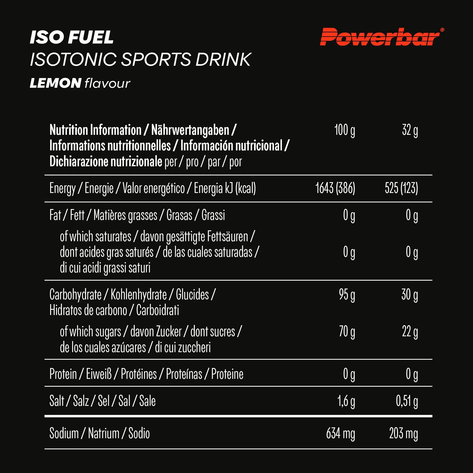 Iso Fuel Bevanda isotonica per lo sport 30 Lemon 608g Powebar 5/7