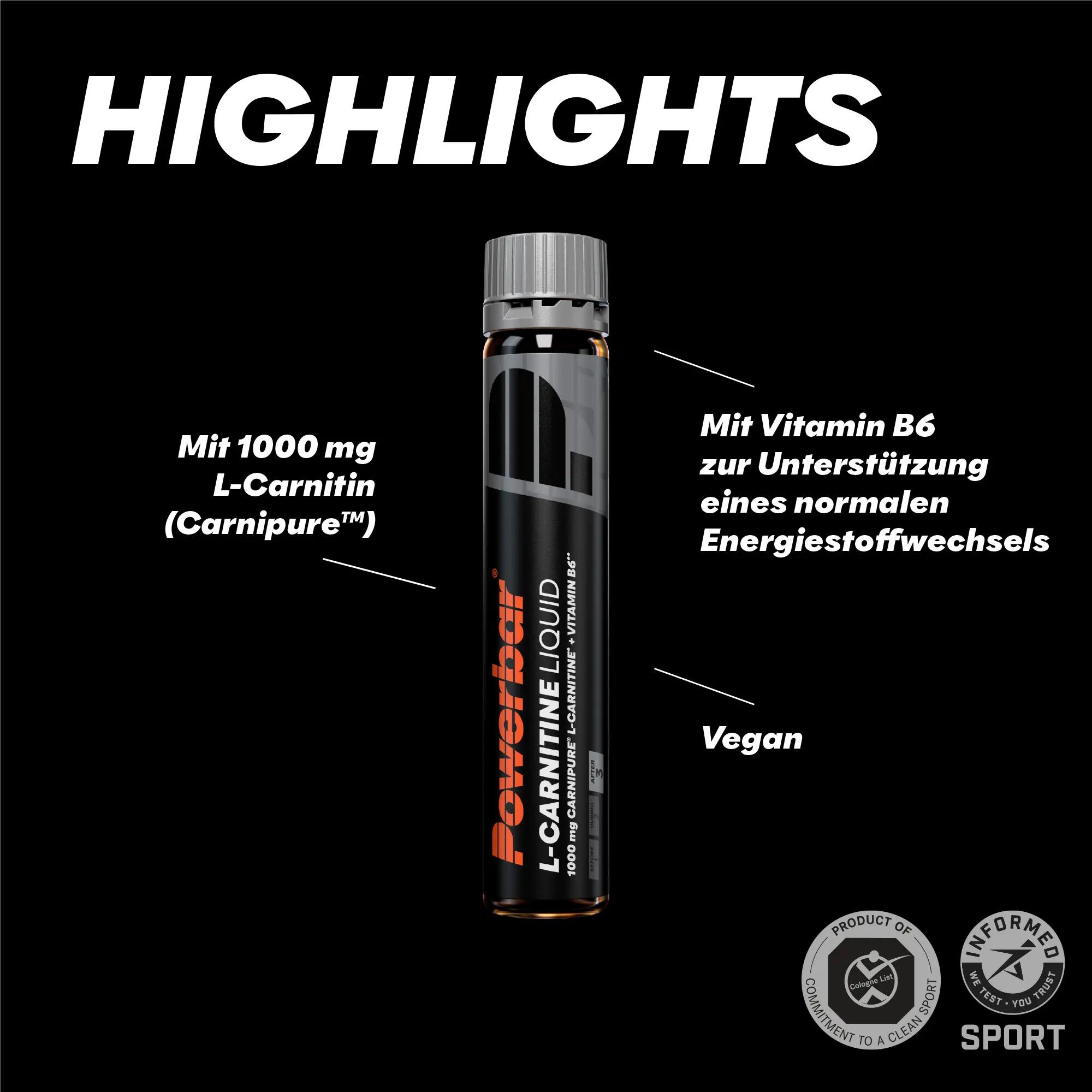 L-Carnitine Liquid Black Line 1000 mg L-Carnitine Vitamin B6 20 x 25 ml 3/7