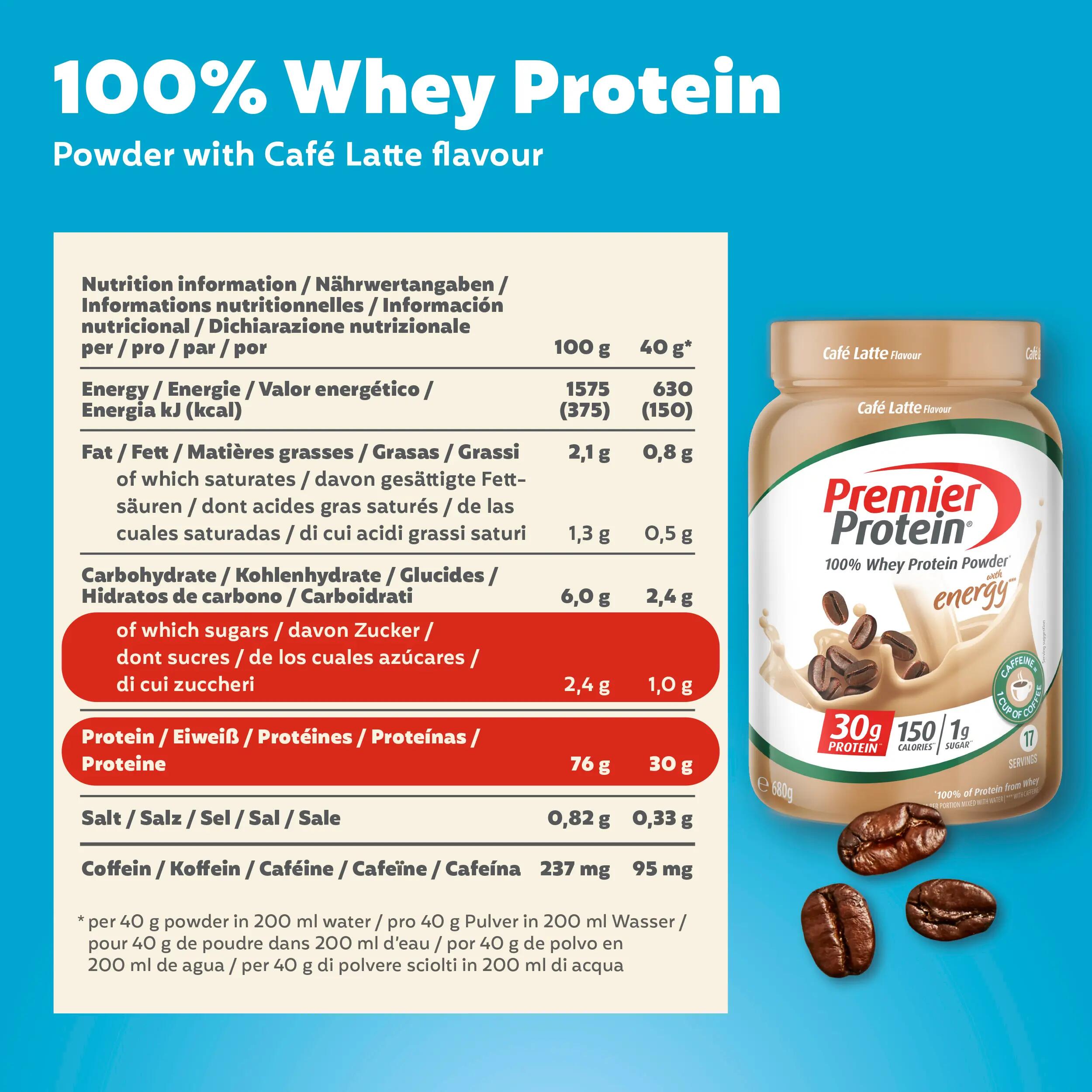 Whey 100% Protein Powder Café Latte 680g 5/6