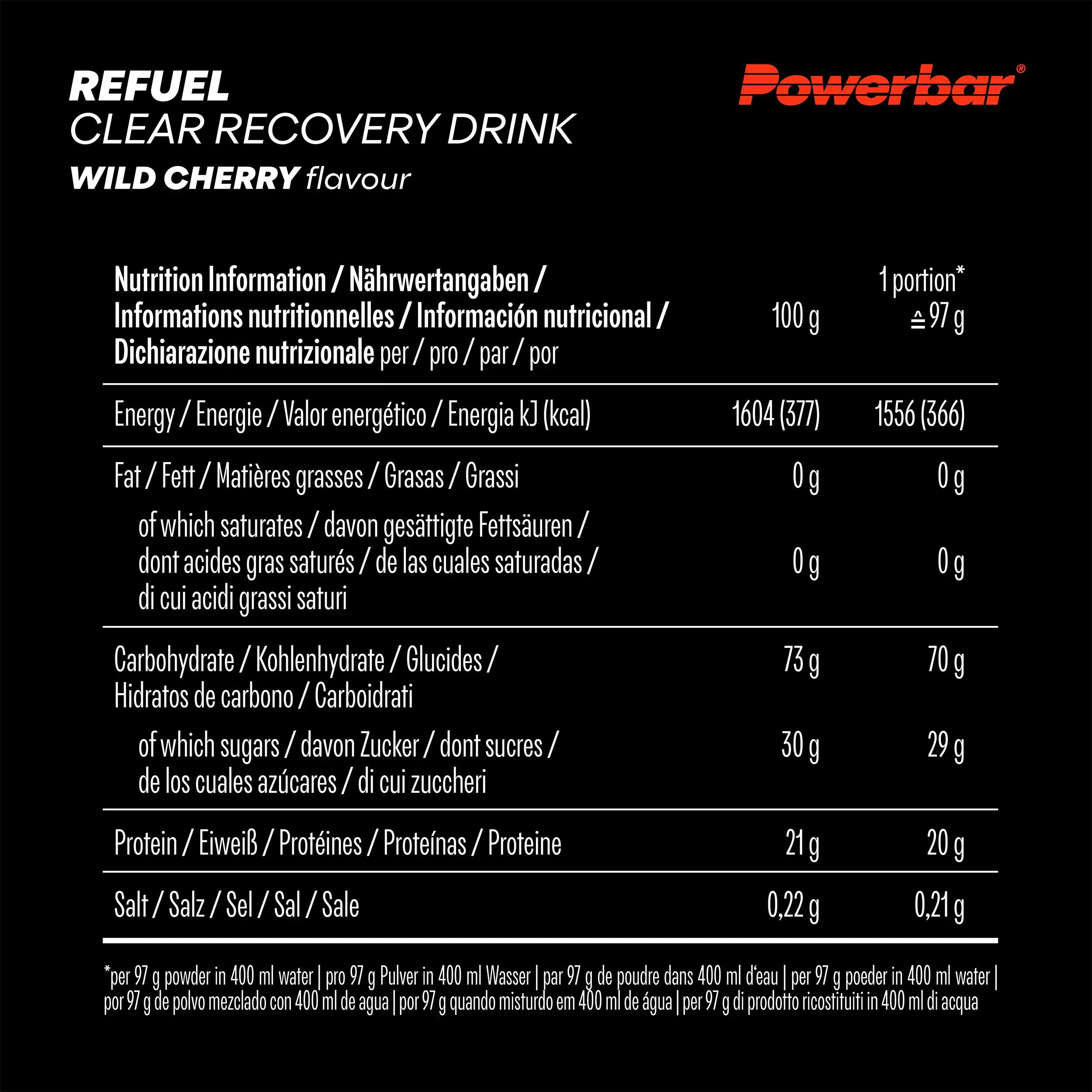 Clear Recovery Drink Black Line Wild Cherry Regeneration Refuel 10x 97g 5/5