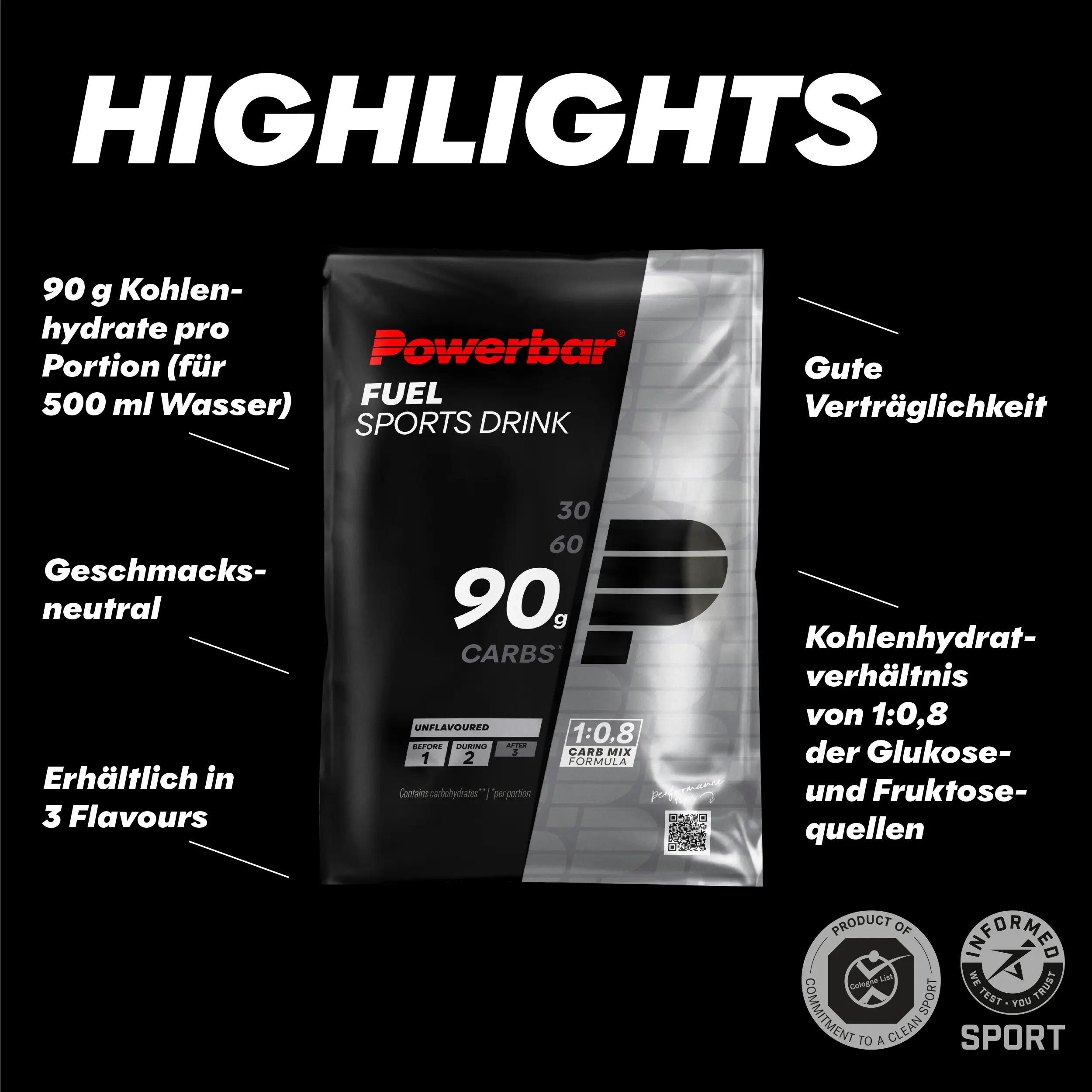 Kohlenhydratgetränk Fuel 90 Unflouvered High Carb Sports Drink 10x 93 g 3/6