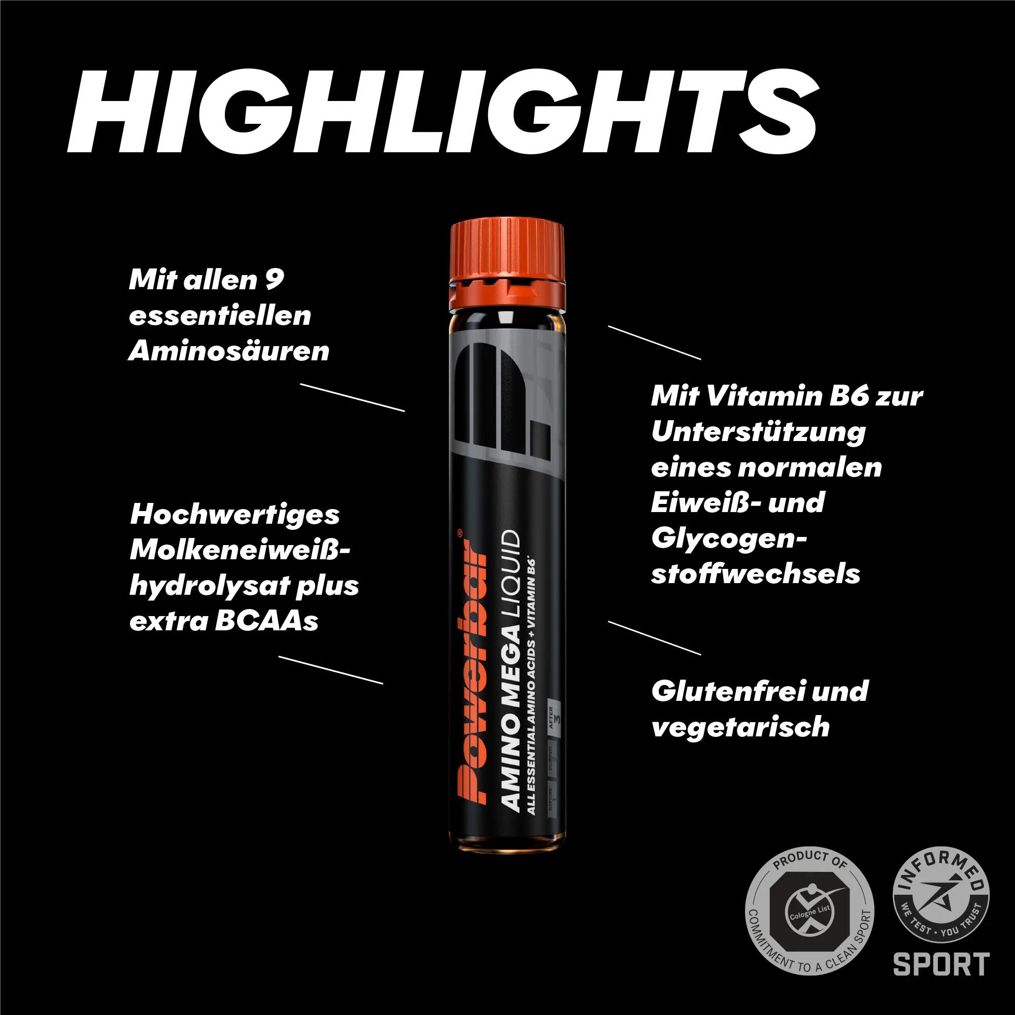 Amino Mega Liquid Black Line essenzielle Aminosäuren BCAAs B6 20x 25 ml 3/7