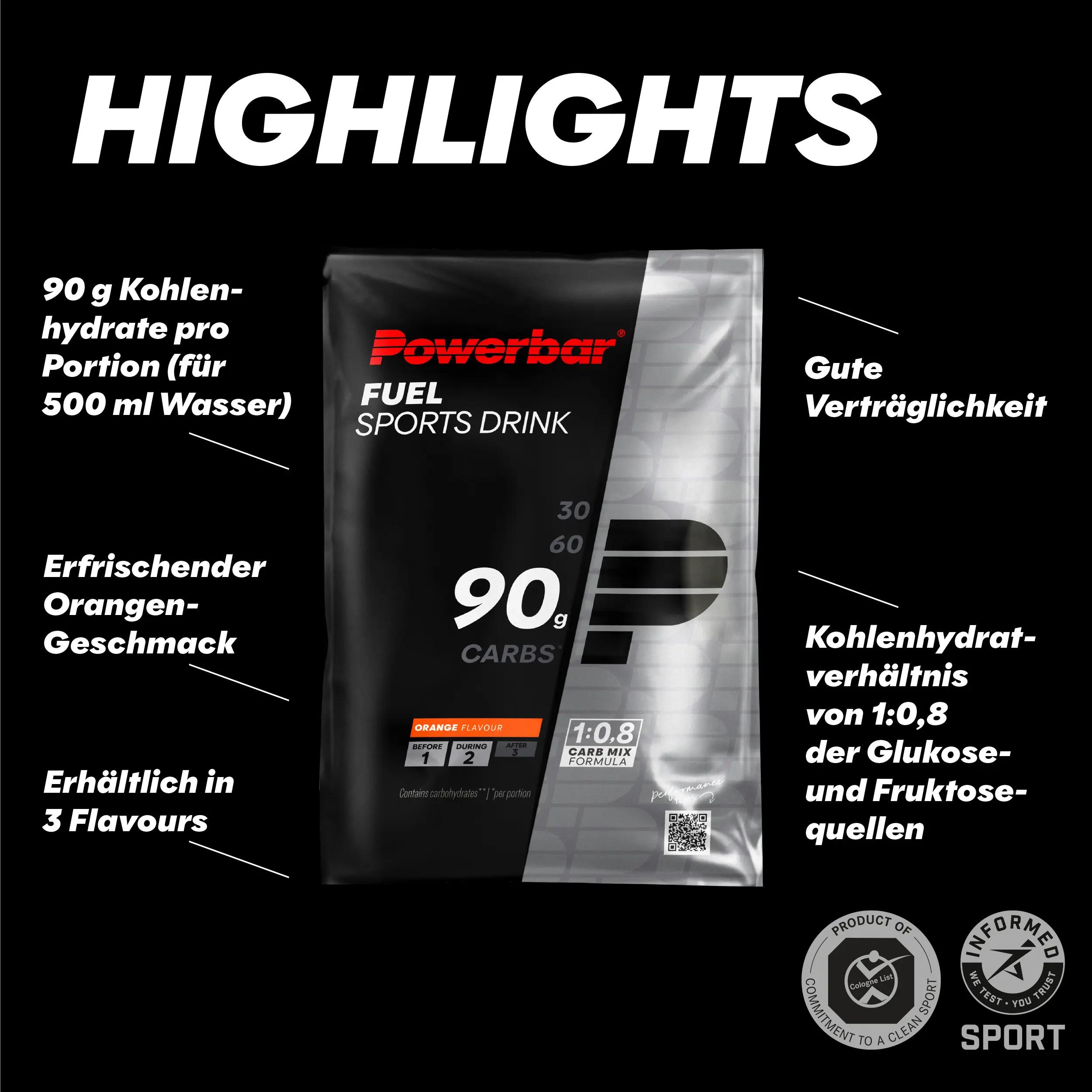 Kohlenhydratgetränk Fuel 90 Orange High Carb Sports Drink 10 x 94 g 3/6