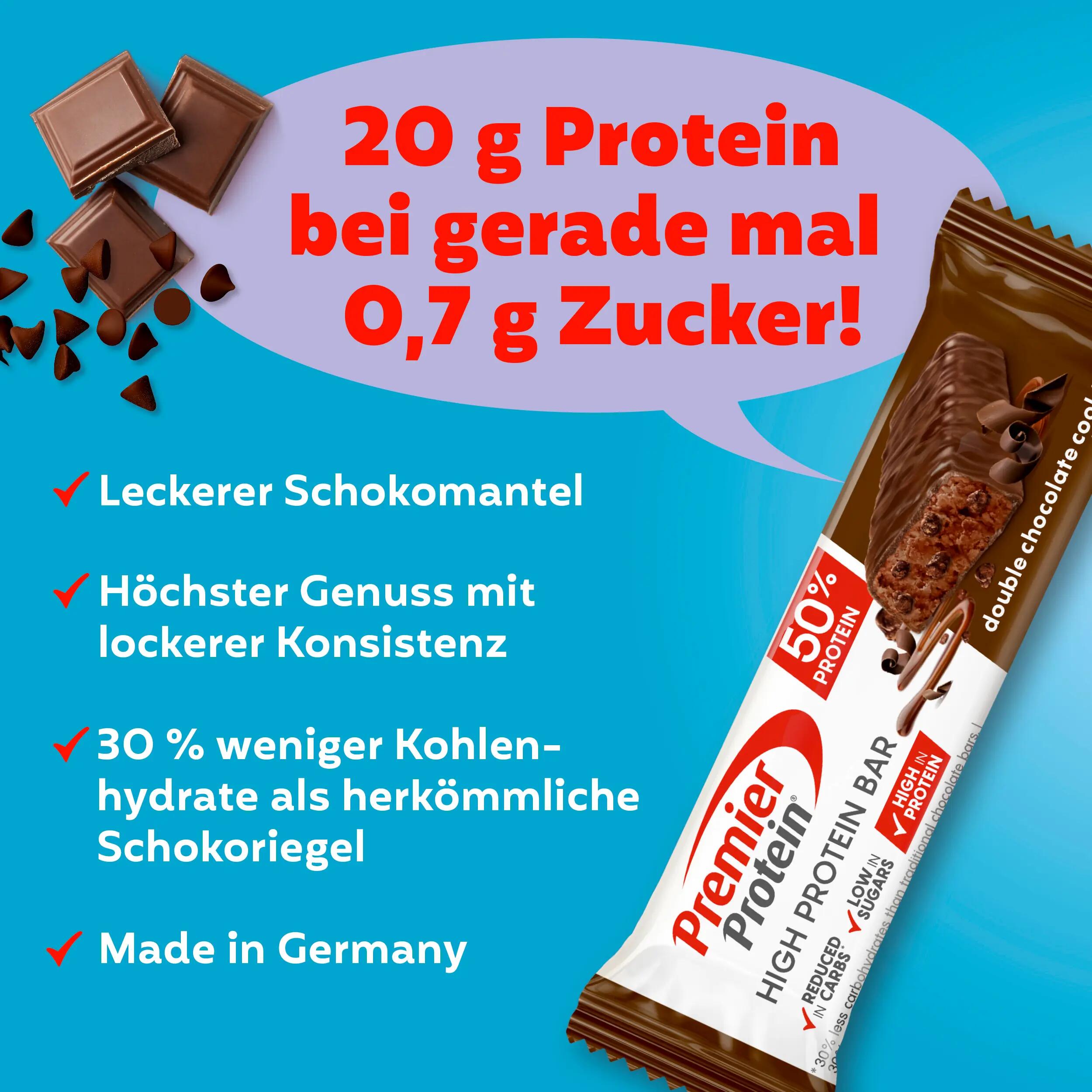 32x40g High Protein Bar Double Chocolate Cookie + Caramel 3/7