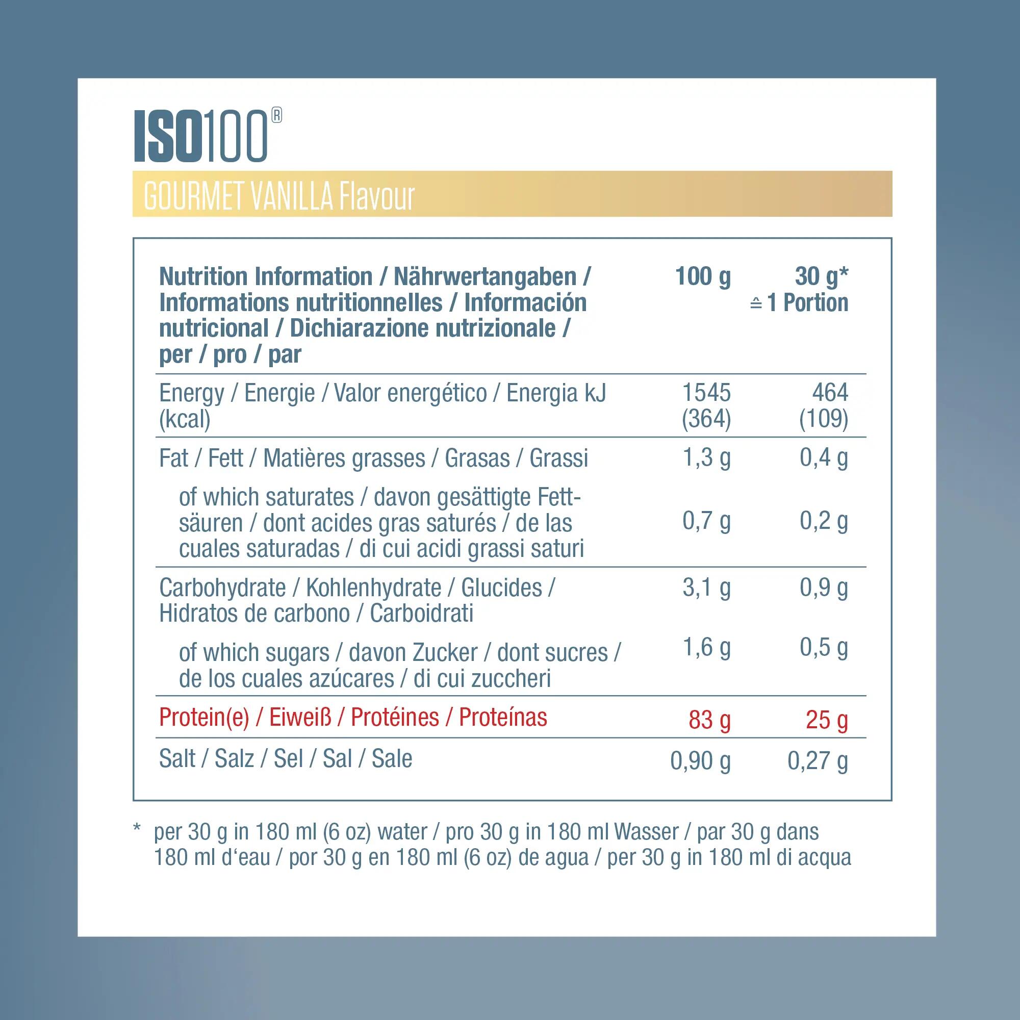Whey Protein Pulver Shake ISO 100 Hydrolyzed Gourmet Vanilla 570 g 5/6