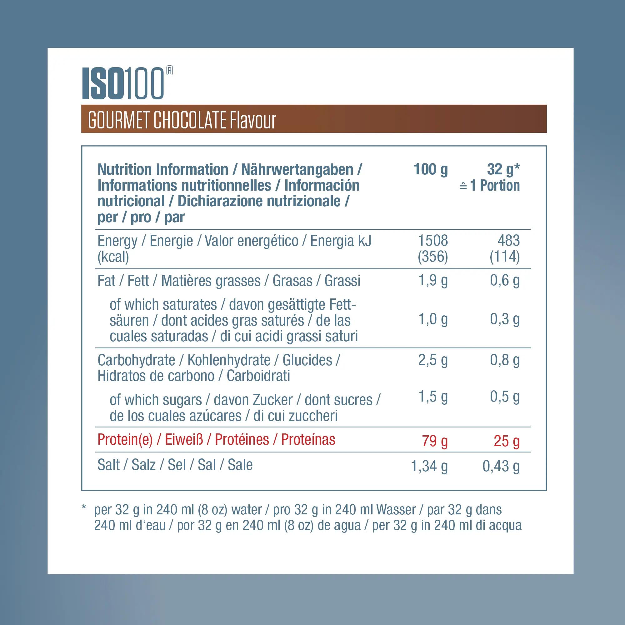 Whey Protein Pulver Shake ISO 100 Hydrolyzed Gourmet Chocolate 576 g 5/6