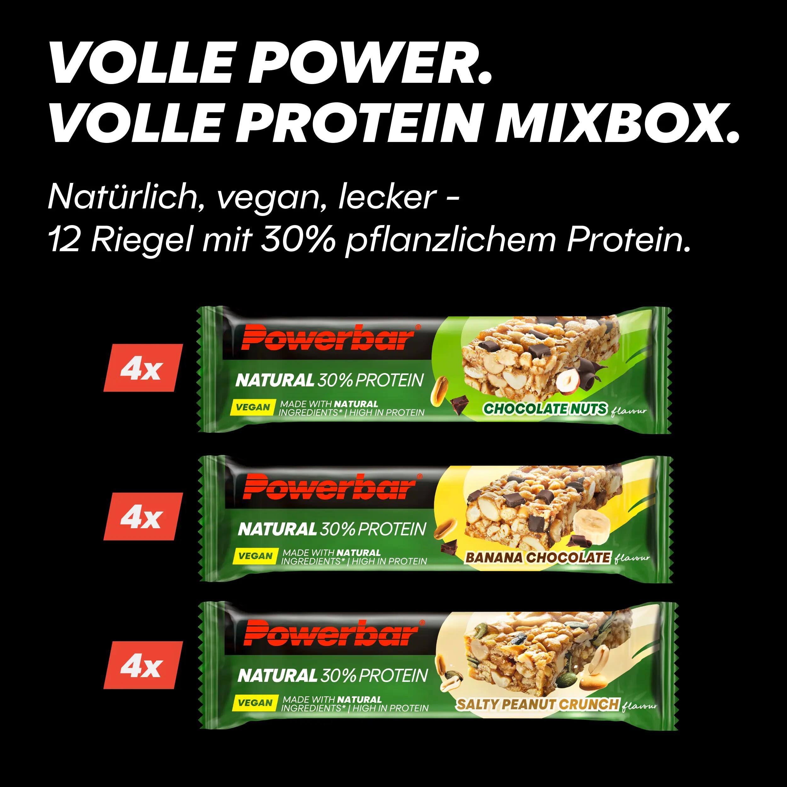 12x40g Riegel Natural Protein Multiflavour Box Chocolate Nuts Banana 2/6