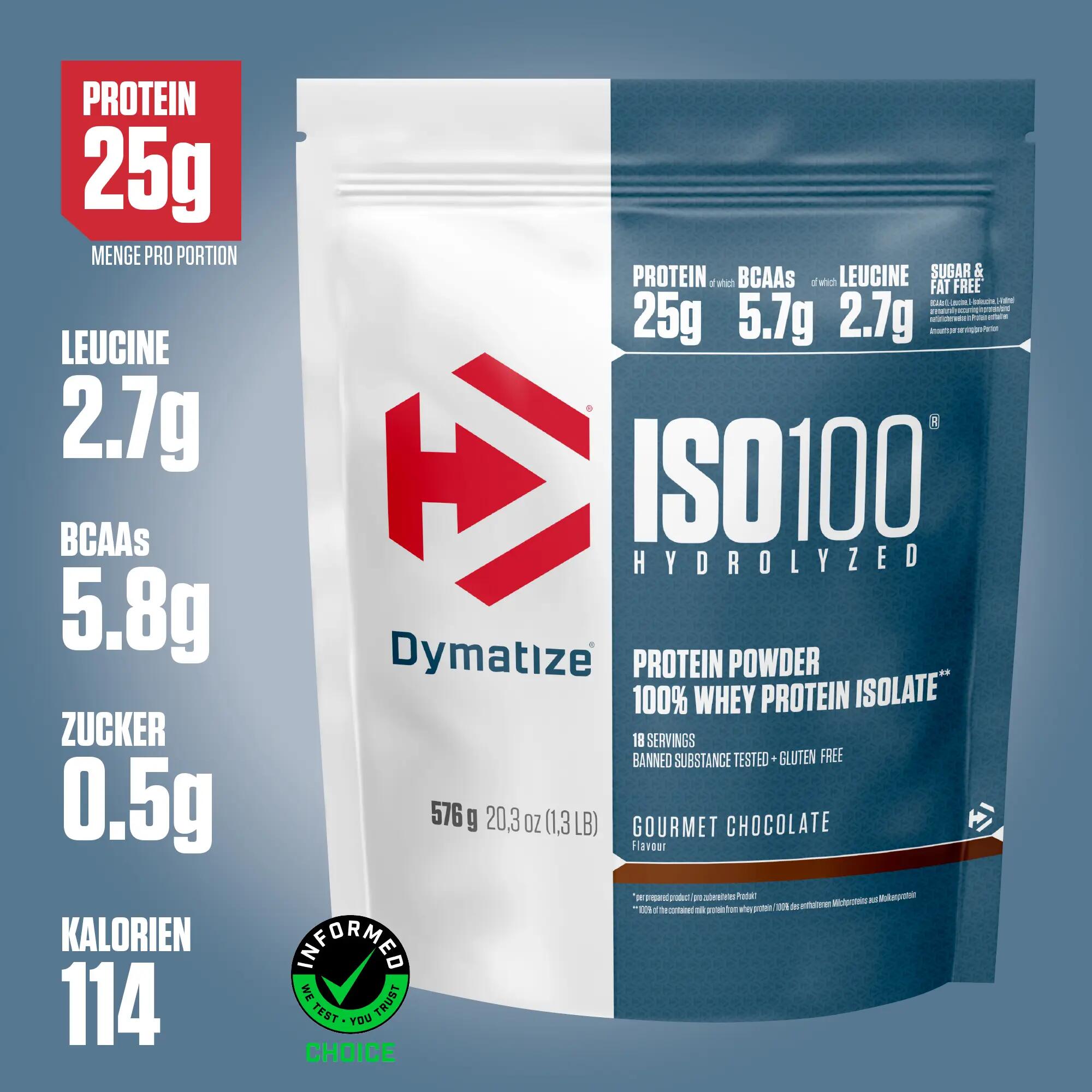 Whey Protein Pulver Shake ISO 100 Hydrolyzed Gourmet Chocolate 576 g 2/6