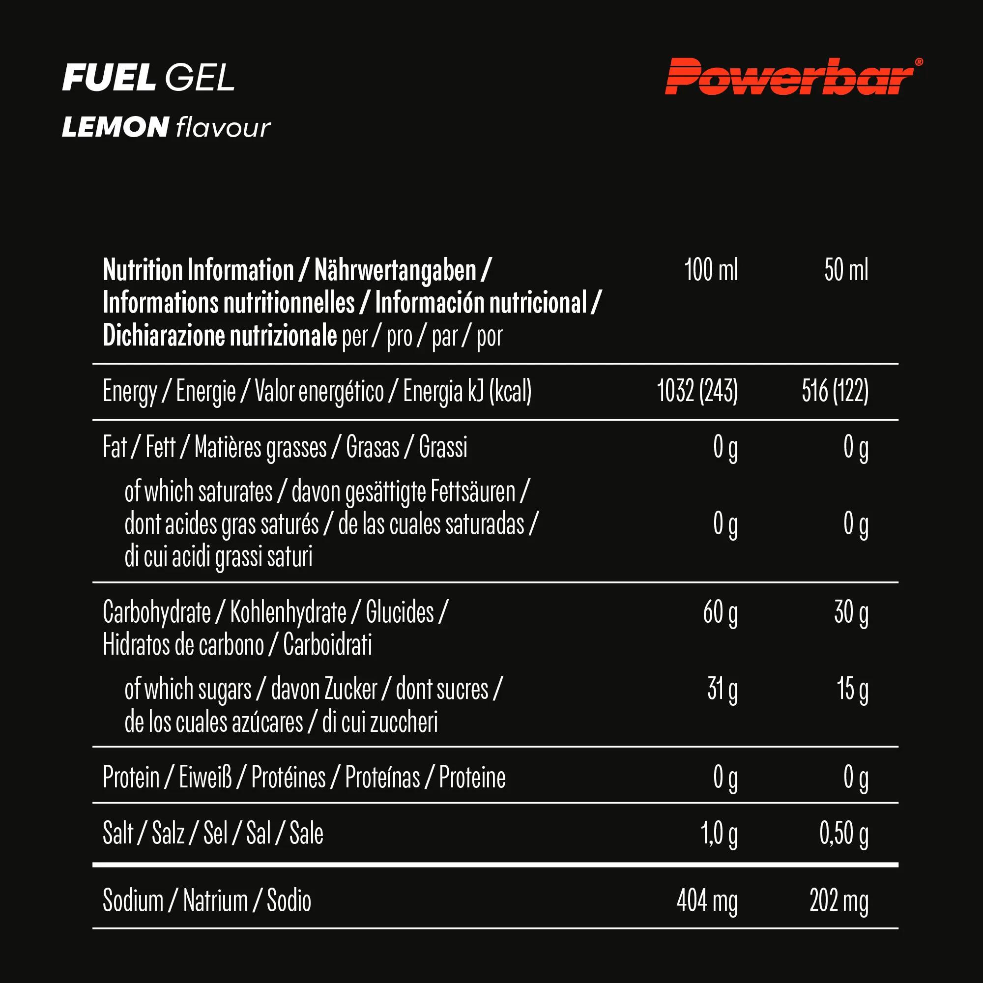 Kohlenhydratgel Fuel 30 Gel Black Line Lemon 30 g Kohlenhydrate 12x50ml 5/7
