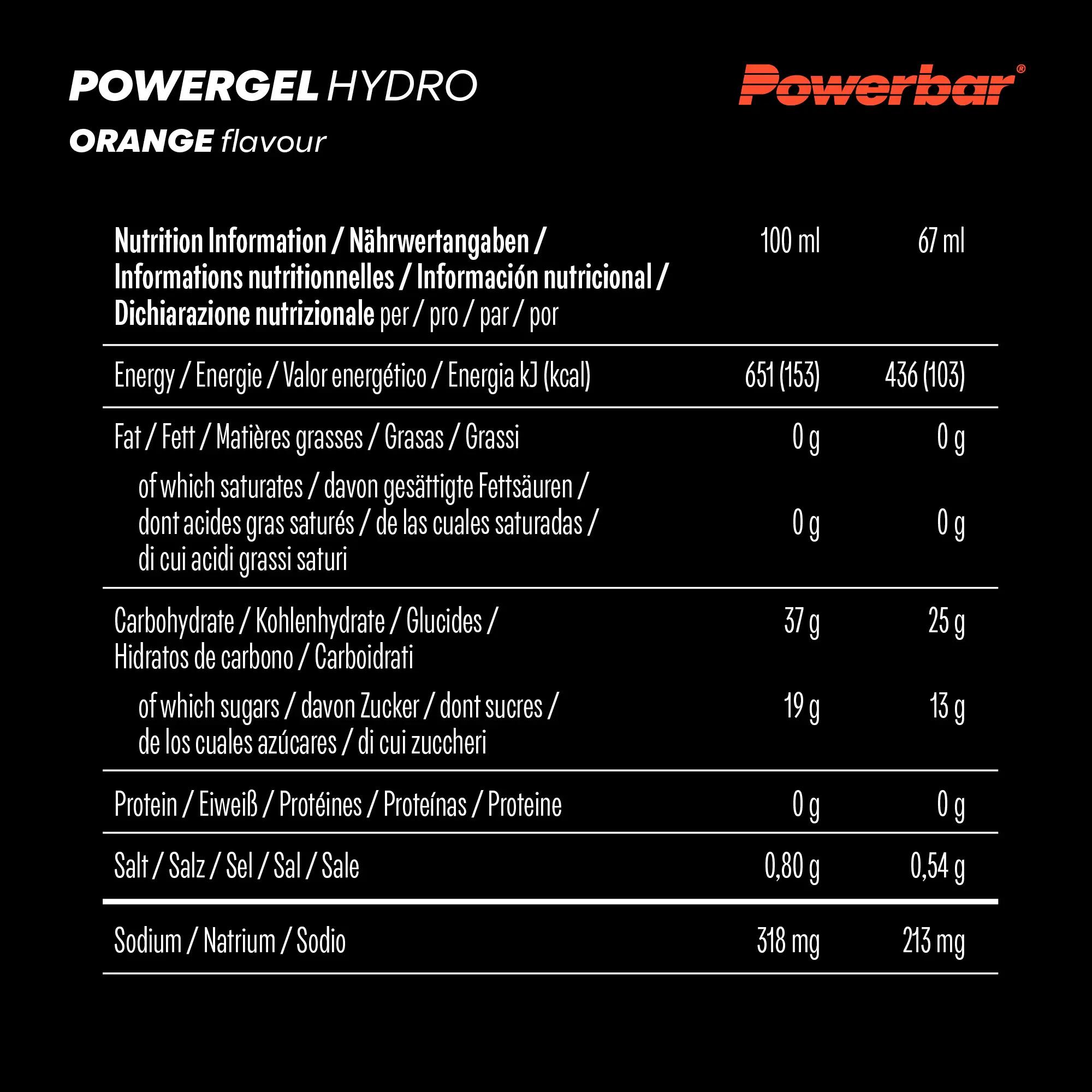 PowerGel Hydro Orange High Carb Energie Gel Natrium 24 x 67 ml 5/7