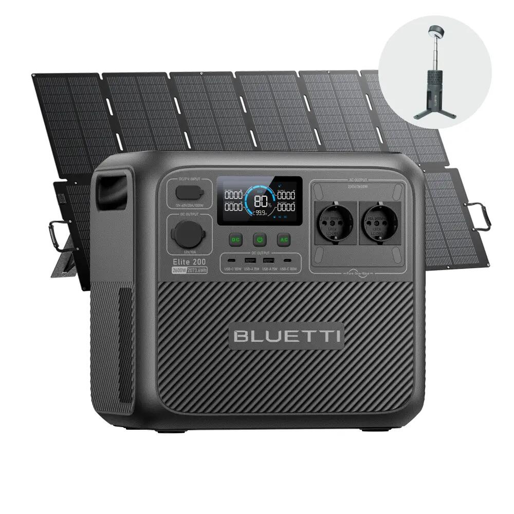 BLUETTI Elite 200 + 500W соларен генератор за домашен резервен режим, кемпер