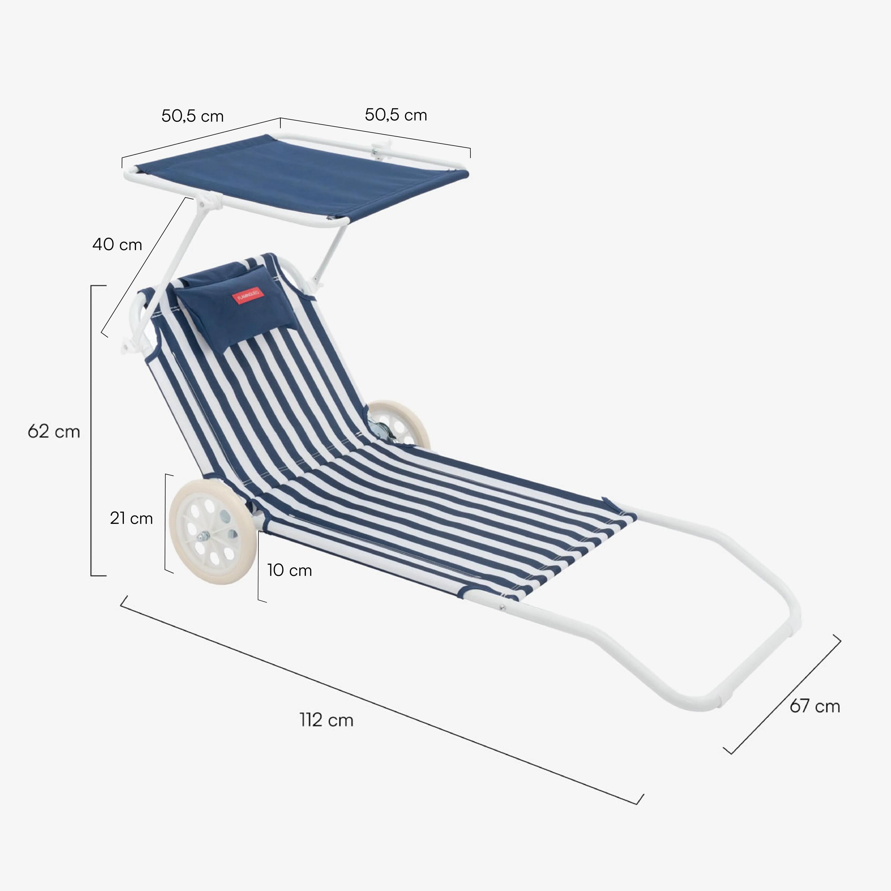 Flamingueo klappbare strandliege mit sonnendach polyester blau 8/8